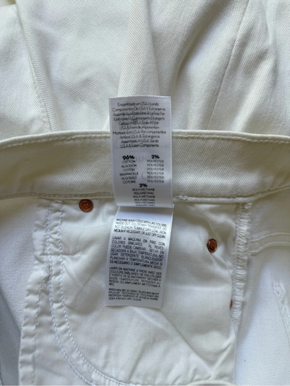 Mother‎ the stunner zip ankle step fray glass slipper white jeans